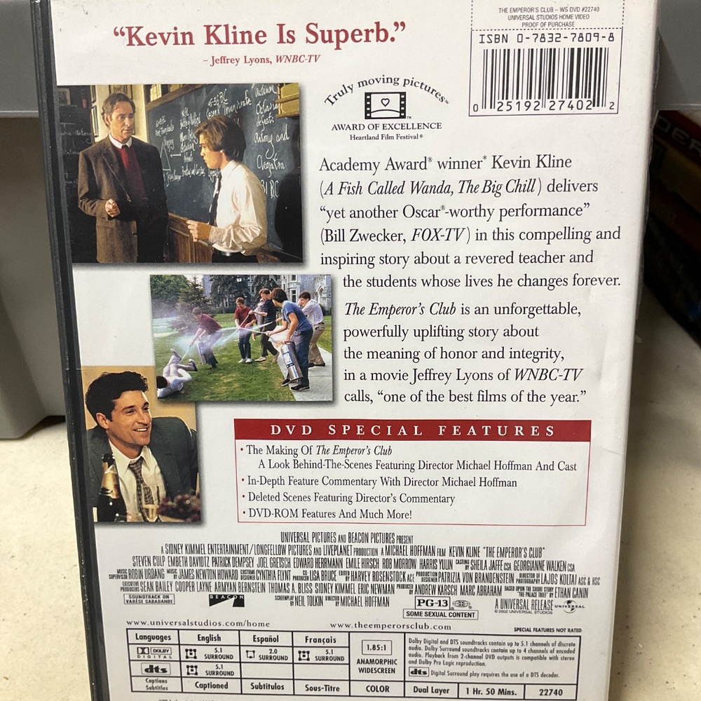 DVD - The Emperor’s Club.  V154 - Picture 2 of 4